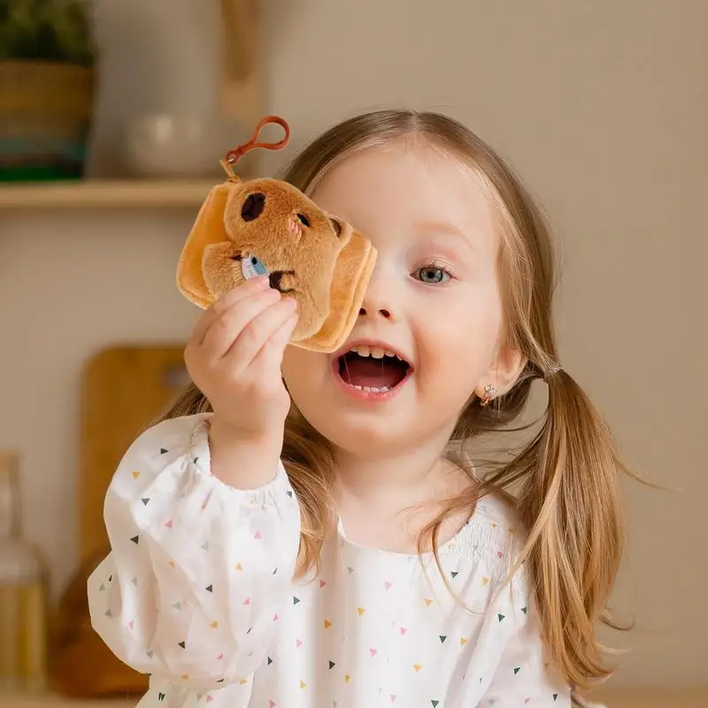 Schattige Capibara Gevulde Portemonnee Stijlvolle Dieren Kleine Muntzak Capibara Pluche Casual Tas Handtas Munttas Sleutelhanger Sleutelhanger