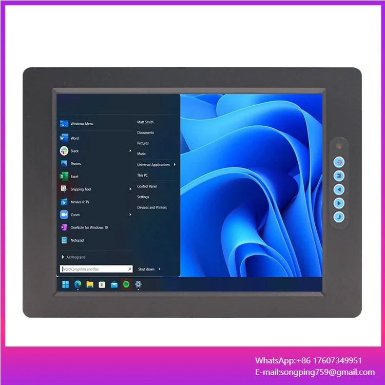 10.4 Inch Waterproof Touch Screen Display IPS LCD Screen Touch Monitor IP67 M12 Waterproof Connectors Marine Monitor
