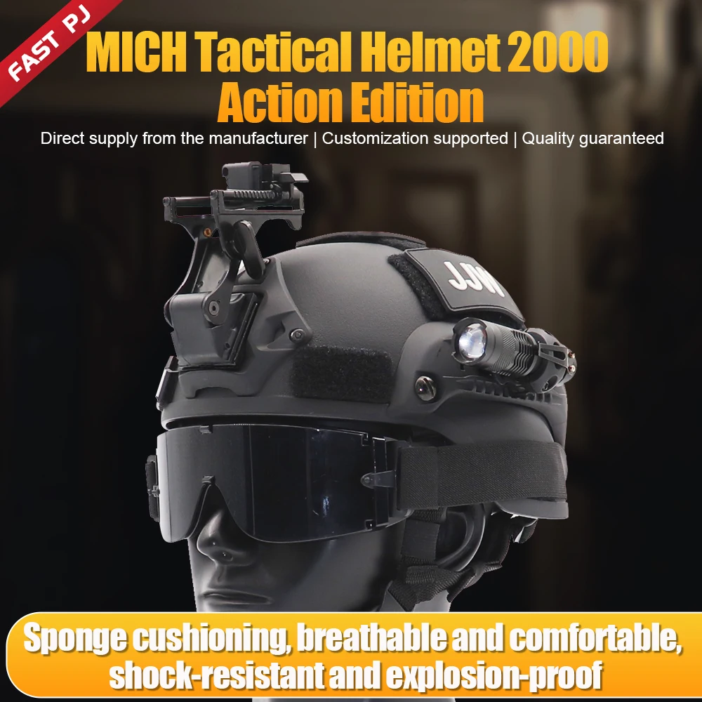 خوذة تكتيكية للمروحة العسكرية MICH2000 إصدار الحركة خوذة واقية CS خارجية غير عسكرية أو تستخدم الشرطة FAST PJ
