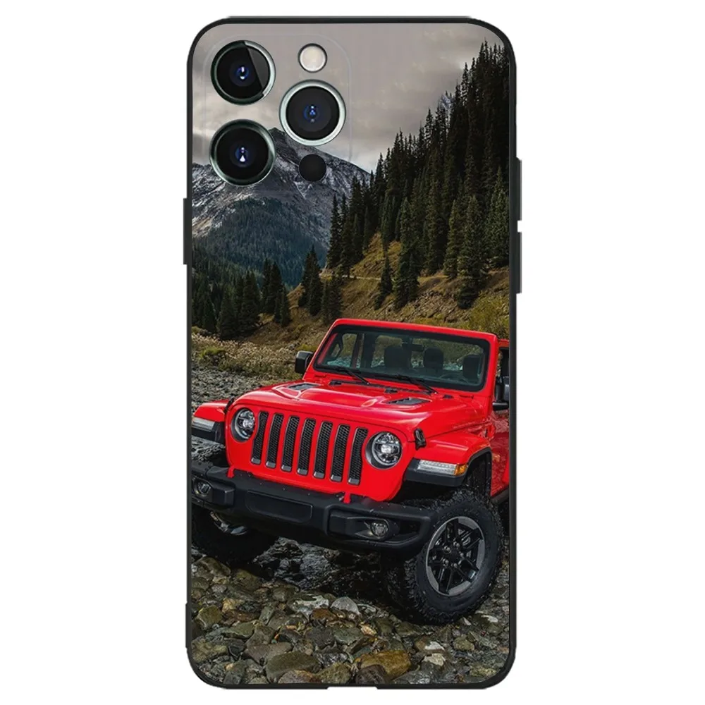 Jeeps-S off-road SUV Phone Case For iPhone 16,15,14,13,12,11,Plus,Pro Max,XS,X,XR,SE,Mini,8,7 Soft Silicone Black Cover