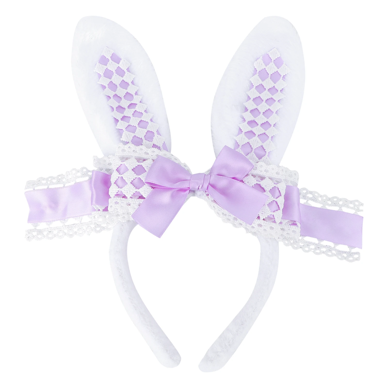 

Rabbit Ear Headband Girls Hair Accessories Bunny Flower Ears Women Fabrics Cosplay Hairband Women's Bands