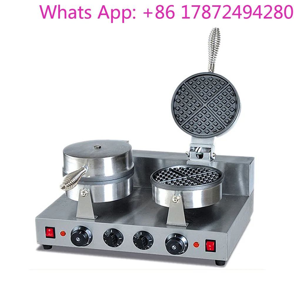 New Commercial Double Waffle Maker Snack Equipment Heating Double-headed Electric Waffle Making Machine