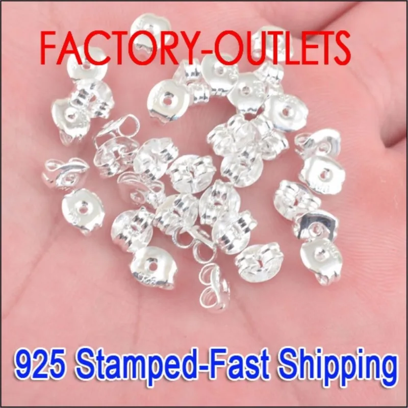 Wielka promocja Szybka wysyłka 3X5MM 200 SZTUK 925 Sterling Silver Biżuteria Kolczyki sztyfty Szpilki Ustawienia biżuterii