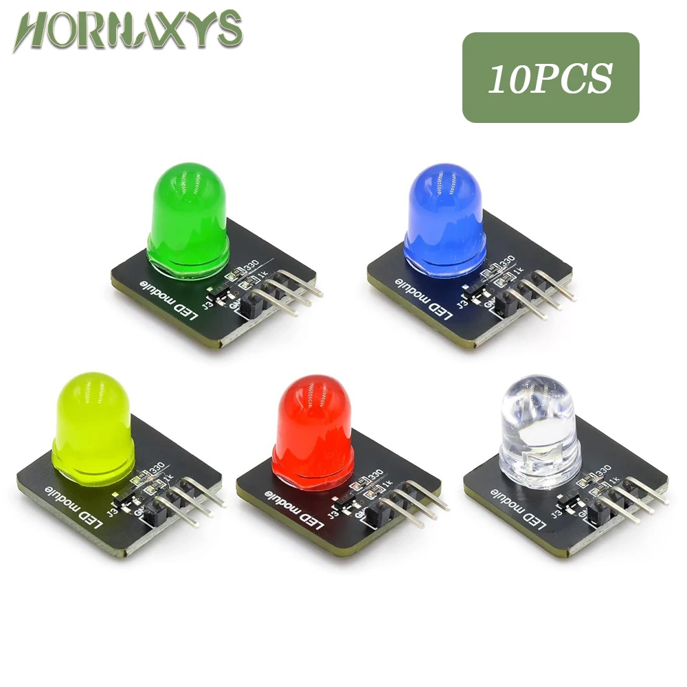 

DC 3.3v-5v 10mm light-emitting module led sensor LED indicator light-emitting tube module for arduino