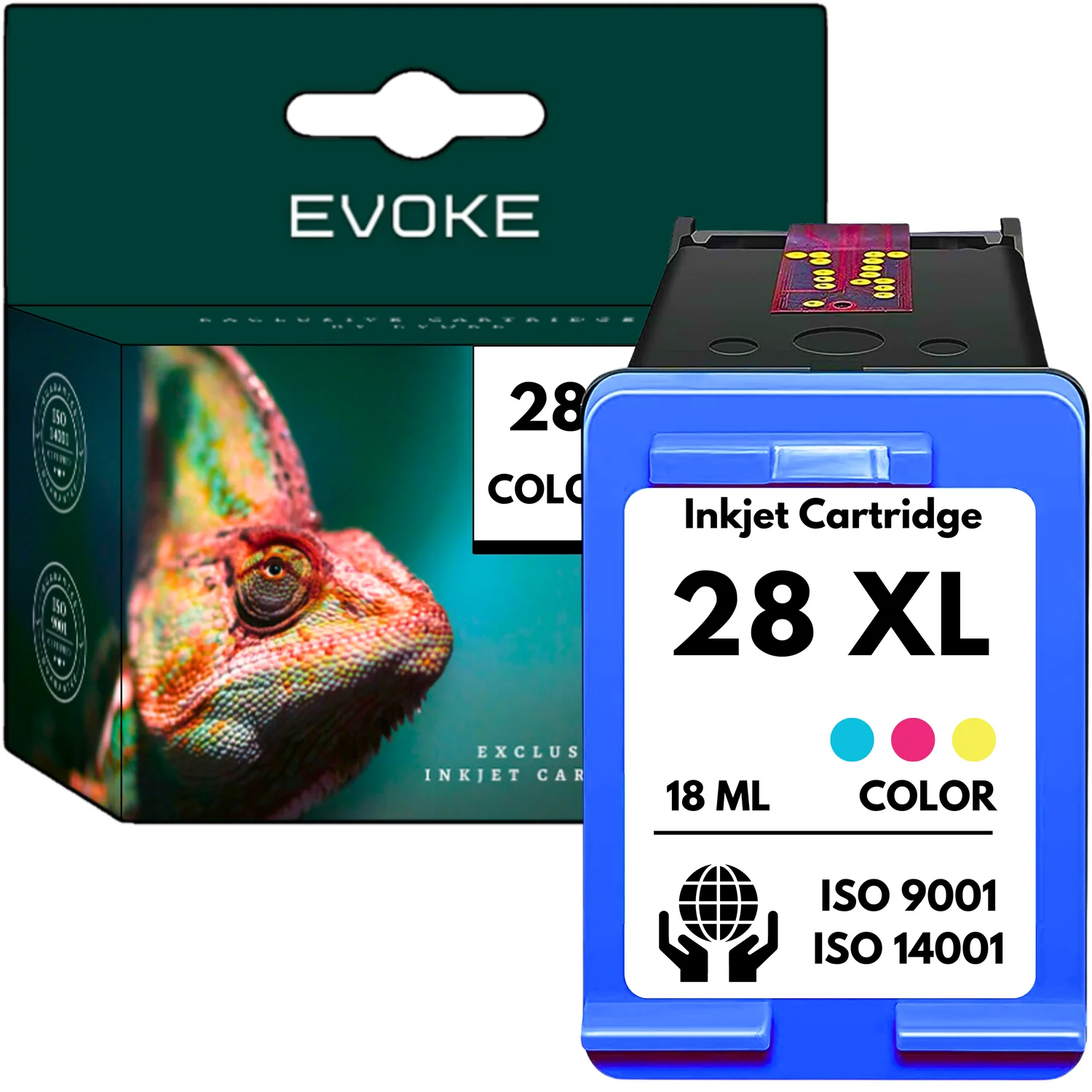 Evoke compatibele inkt voor Hp 28 Hp28 C8728Ae Tri-Color Cmy Cyaan Magenta Geel 18 ml 420 pagina's Deskjet 3320 3322 3325 3420 3425 3450 3520 3535 3550 3620 3645 3650 3651 3652 3740 3744 3745 3840