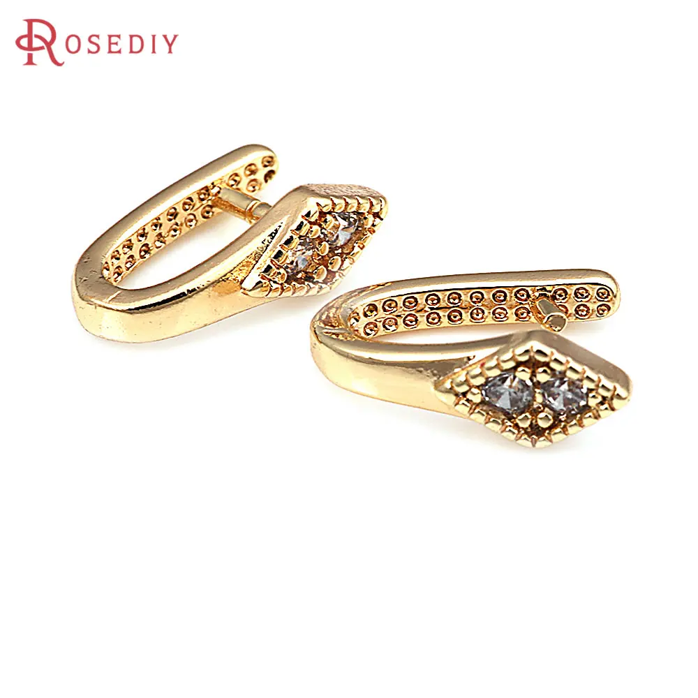 18K Gold Color Brass Pendants Connector Charms Snap Clip Clasps High Quality Diy Jewelry Making Necklace Accessories for Women