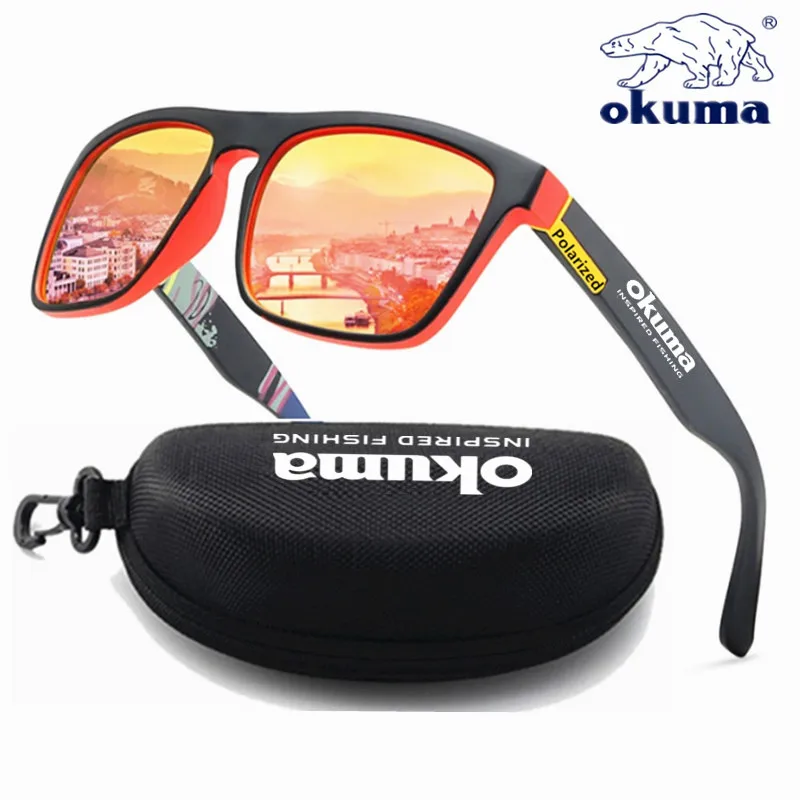 Okuma-Óculos de sol polarizados para homens e mulheres, caça ao ar livre, pesca, condução, bicicletas, caixa opcional, UV400