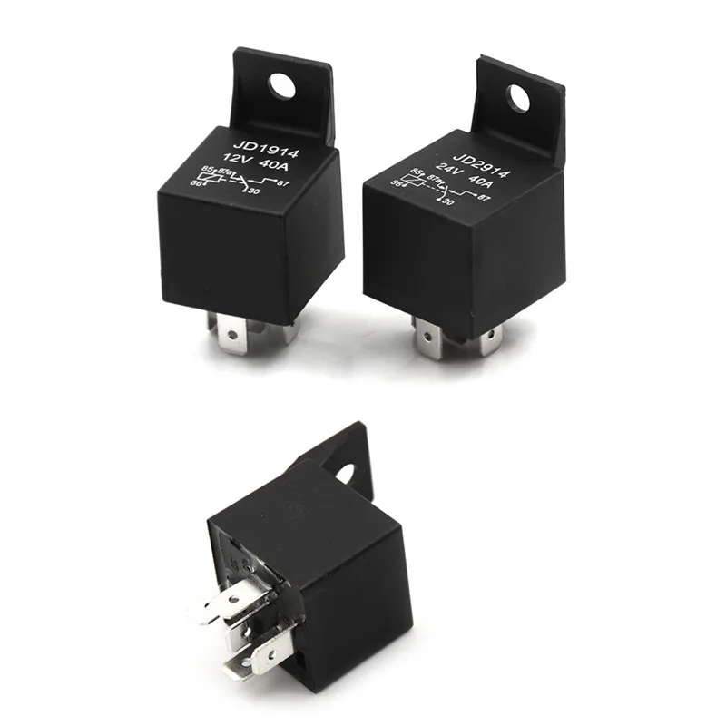 5 Pin 40A DC 12V/24V Normally Open Car Automotive Relay for Head Light Horn Fan Auto Electrical Accessories