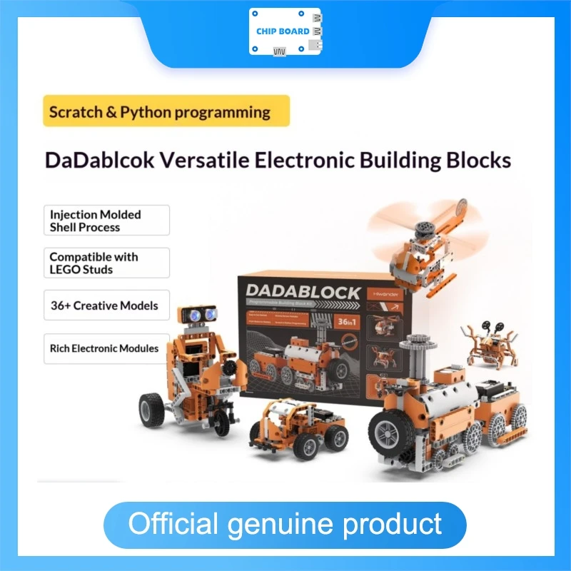 Hiwonder DaDablock Programmierbares Sensor-Kit, ESP32-basierte Grafische Bausteine für Roboter-Auto STEM-Lernset