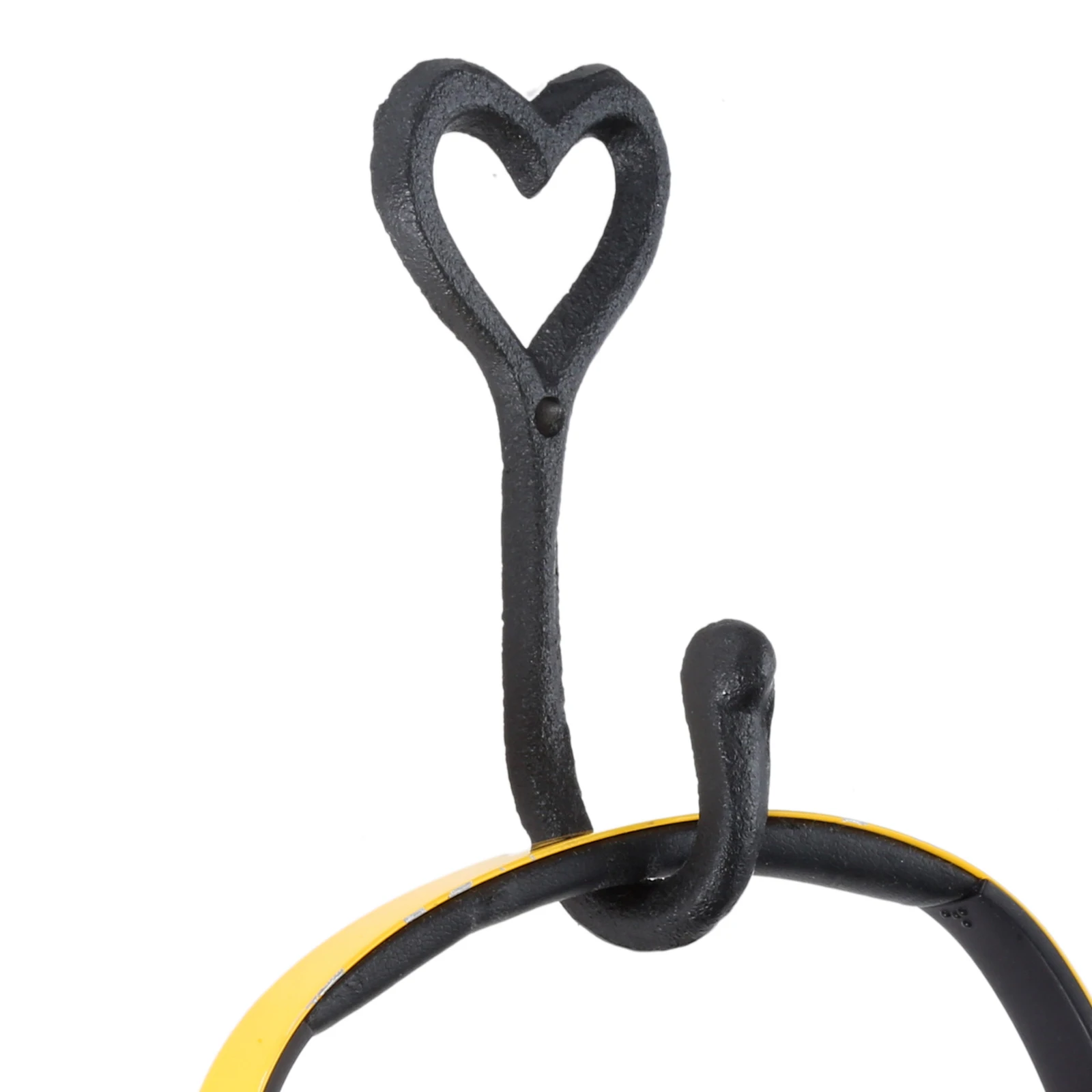 Heart Shape Hook Cast Iron Hanger Wall Mounted Black Loveheart Hanging Cat/Key/Coat/Towel Bathroom Kitchen Home Decoration