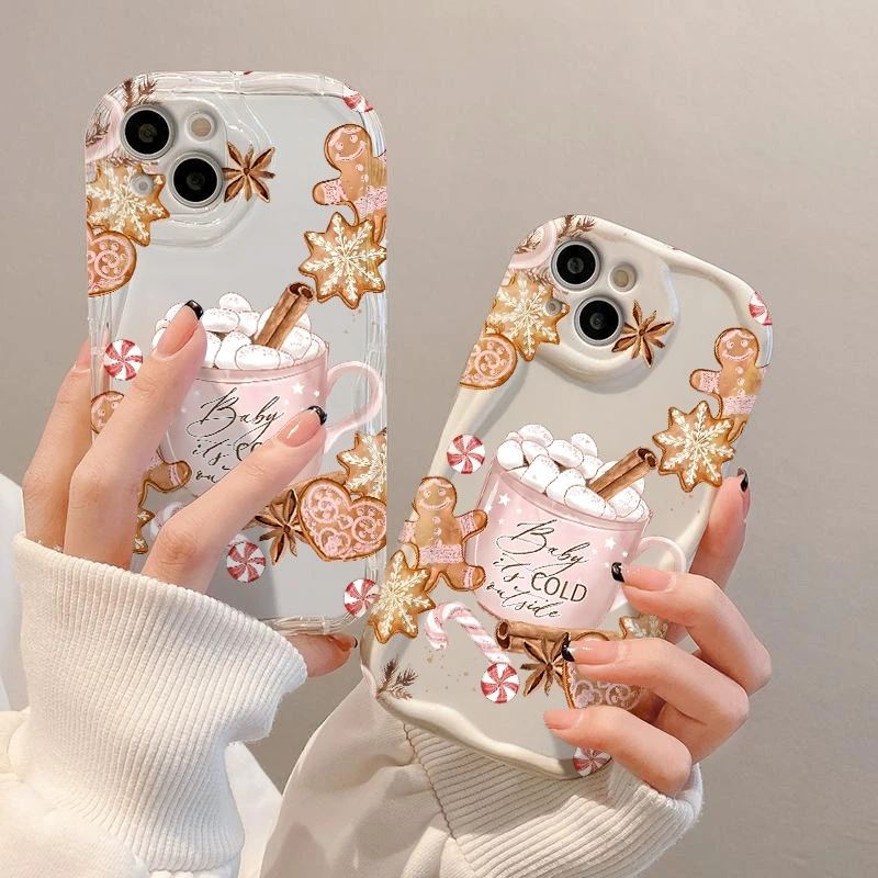 

Christmas Warm Winter Coffee Gingerbread Phone Case For iPhone 17 Pro Cases iPhone 16 Pro Max XS XR 11 12 13 14 15 7 8 Plus 16E