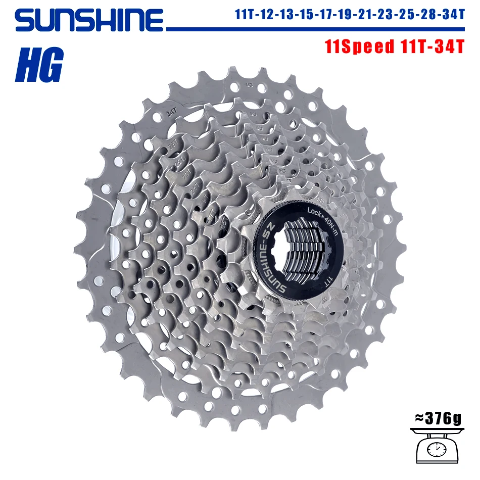 SUNSHINE Racefiets Cassette 8/9/10/11/12 Speed 23/25/28/32/34/36T k7 Cassette 8V 9V 10V 11V 12V voor SHIMANO HG