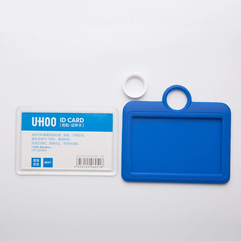 Soft Anti Fall Work ID Badge Clip Neck Rope Lanyard Standard Silicone Card Bag Transparent Cardholder For ID Card Student Card