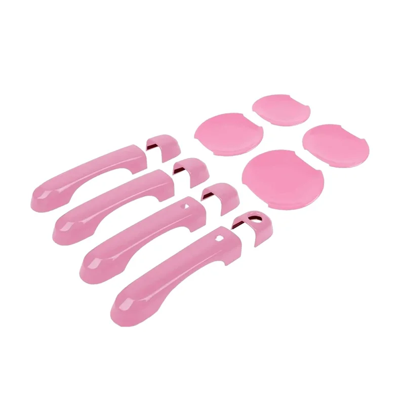 Car Accessories Pink Exterior Door Handle Cover+ Door Bowl Cover Trim Kit For Jeep Renegade Grand Cherokee 2015-2021