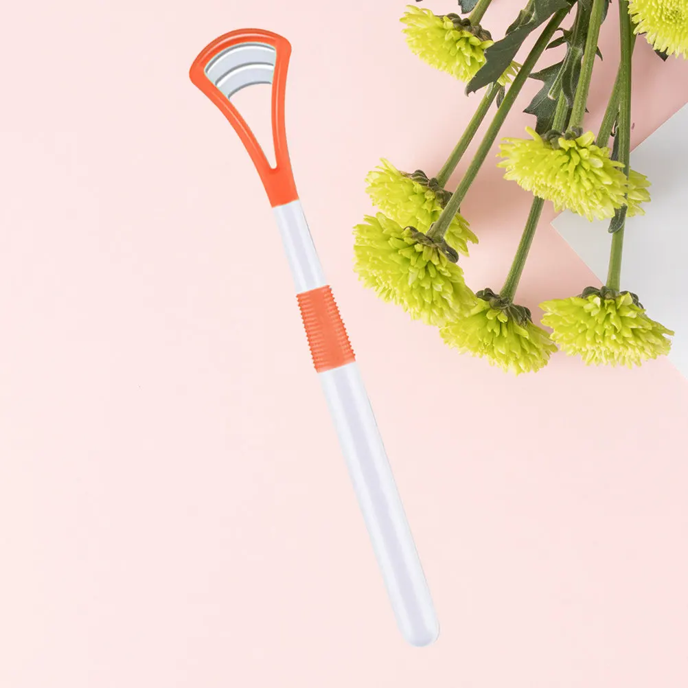 

Food Grade Plastic Tongue Scraper Double Sided Design for Deep Tongue Cleaning Fresh Breath Maintenance Oral Hygiene Tool Orange