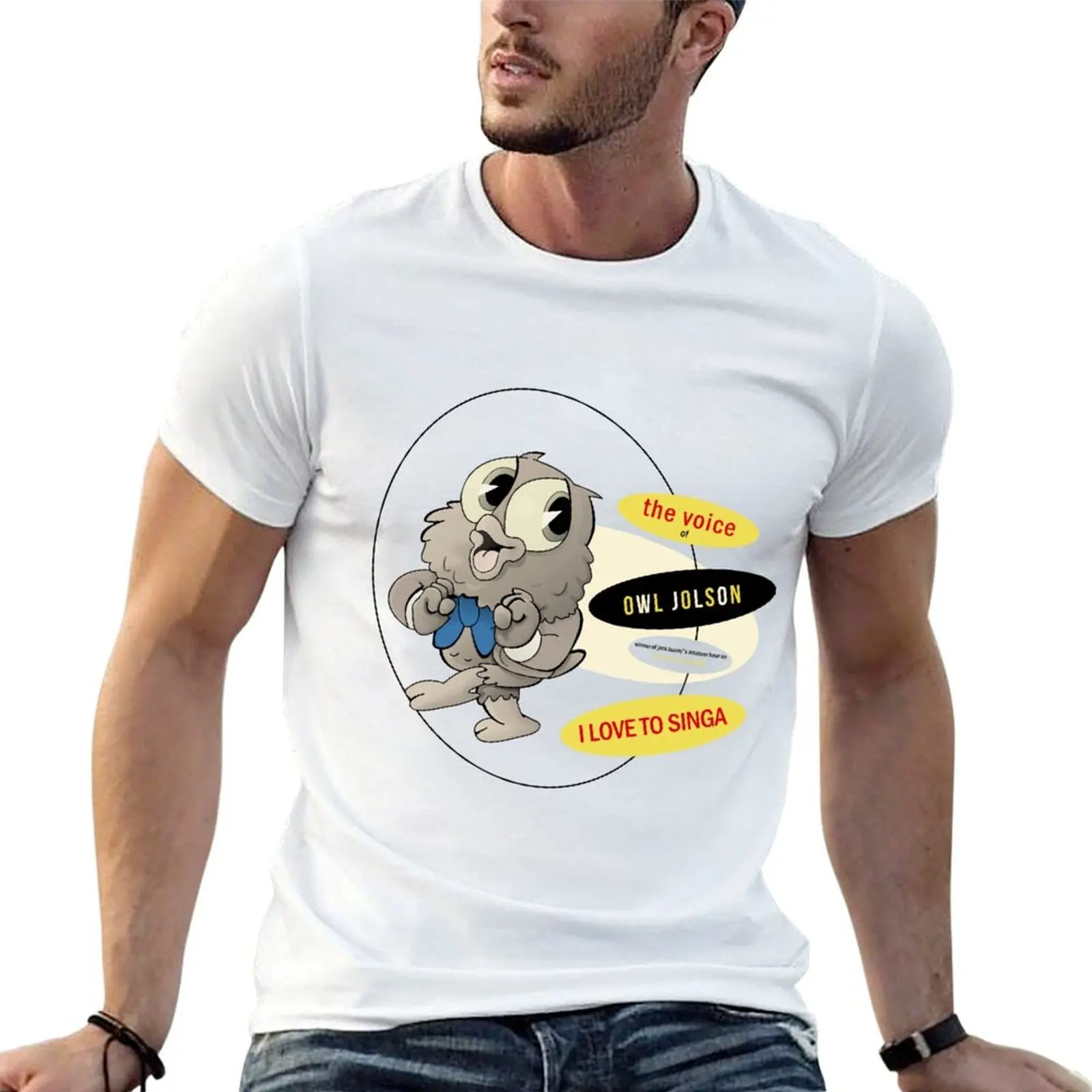 Owl Jolson: I Love to Singa T-Shirt plus size tops valentines clothes t shirts for men cotton