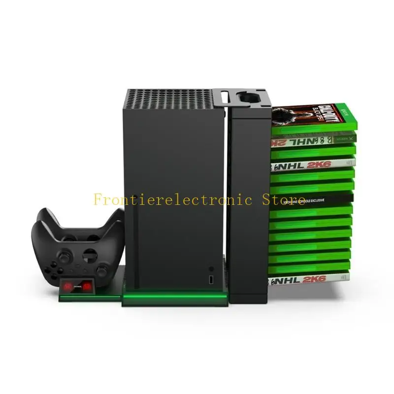 G8DB Stand for X Console, Dual Charging Dock for Controller, Charging Station with Game Rack Storage