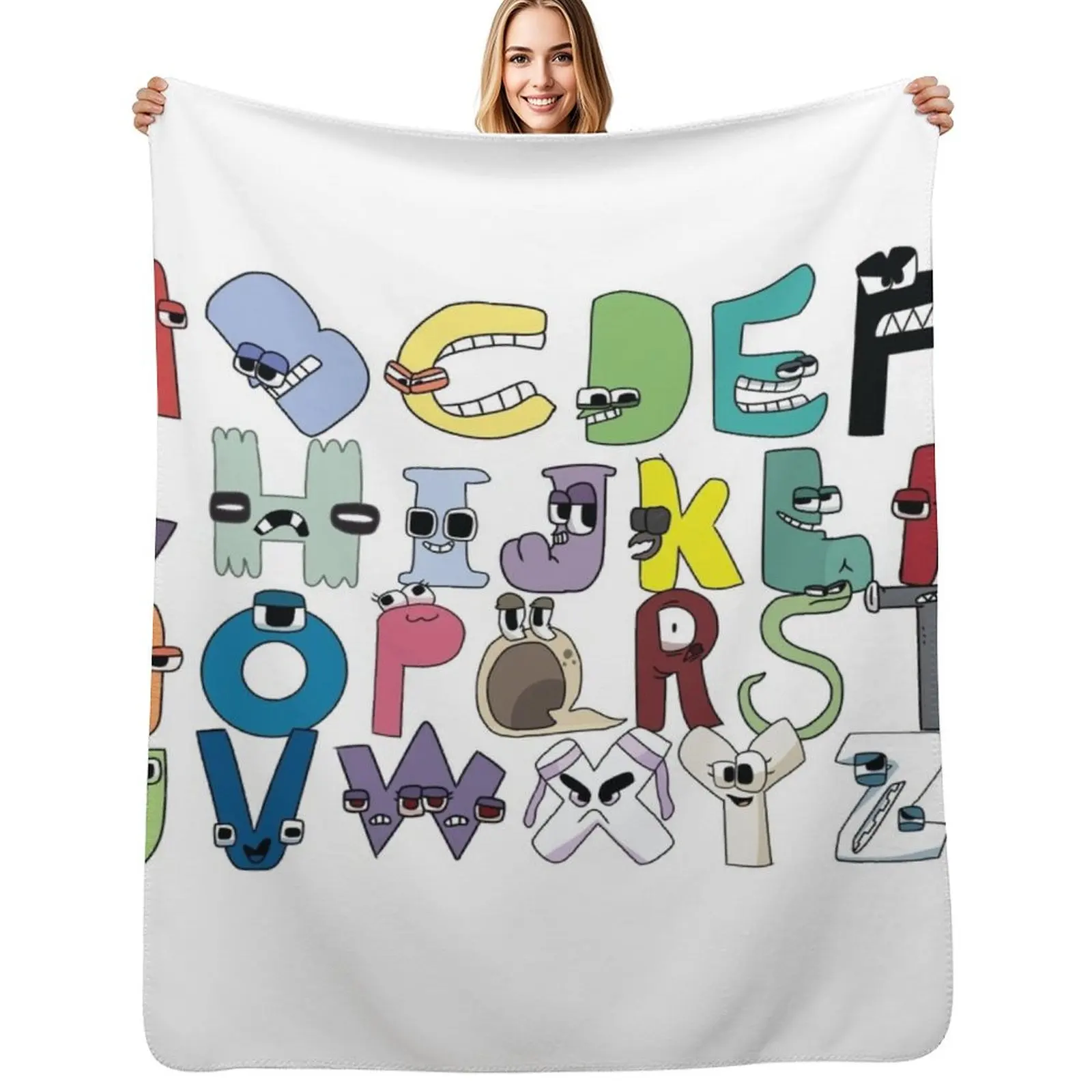 

Alphabet Lore Latter A-Z Throw Blanket Luxurious Soft Fuzzy Blanket for Sofa Bed