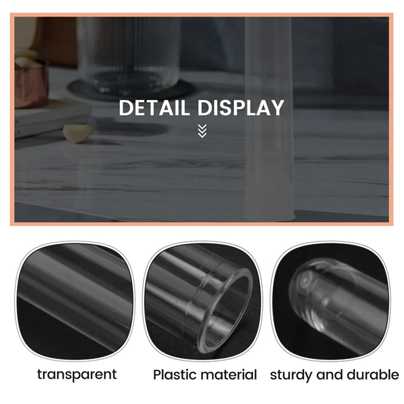 BVBV 100Pcs Clear Plastic Test Tubes with White Screw Caps Sample Containers Bottles Push Caps 12X75mm