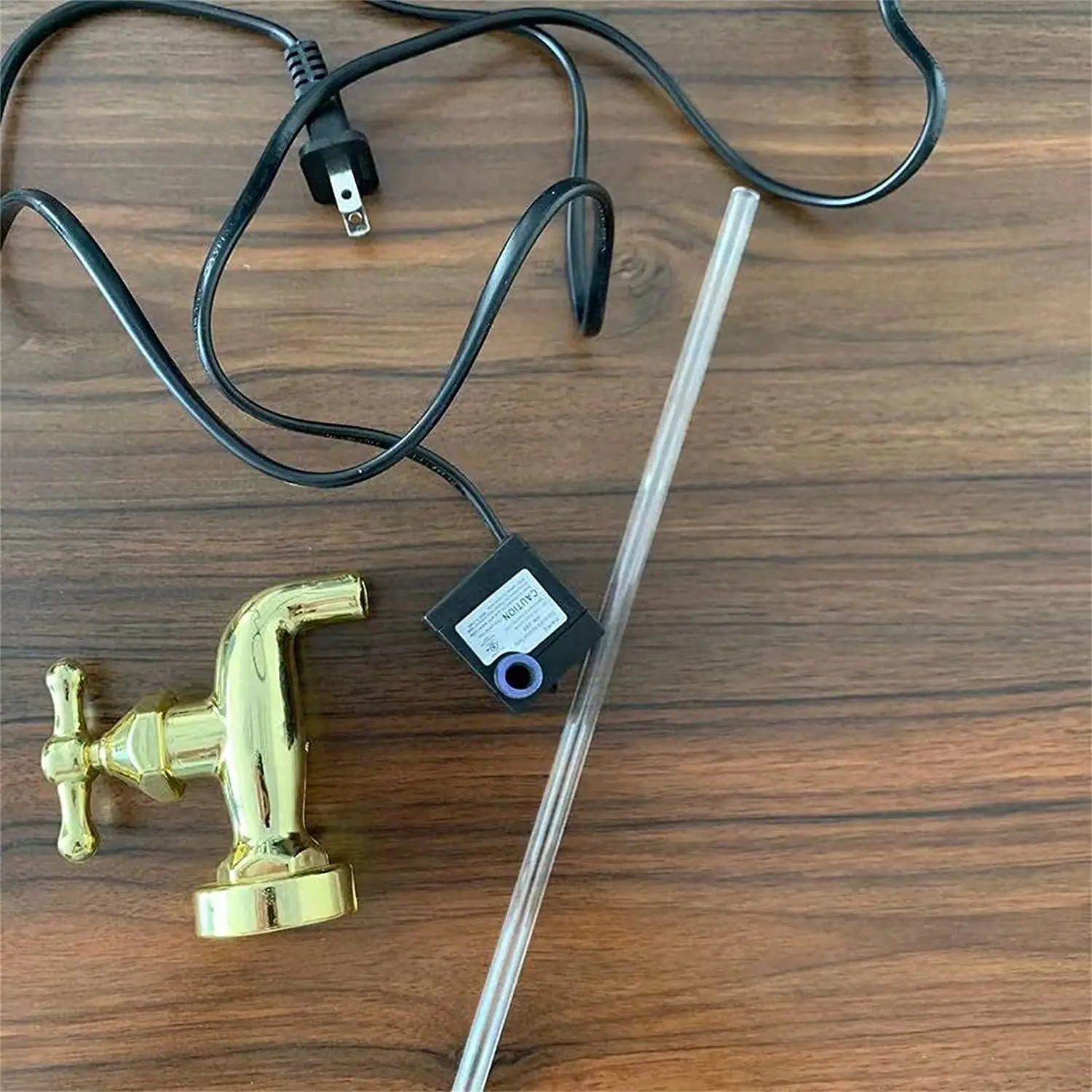 Floating Faucet Water Fountain Kits Invisible Flowing Spout Watering Can FountainYard Art  Tap Running Lights Holiday Gift