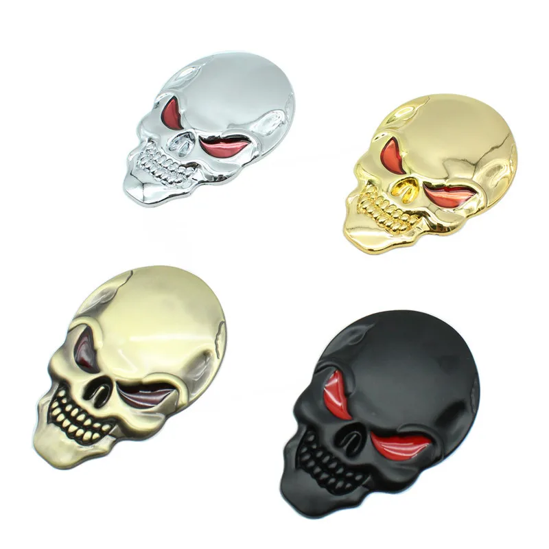 

Large Size Metal 3D Skull Head Skeleton Car Sticker Badge Emblem Decal Auto Trunk Sticker For Motorcycle Car Styling Accessories