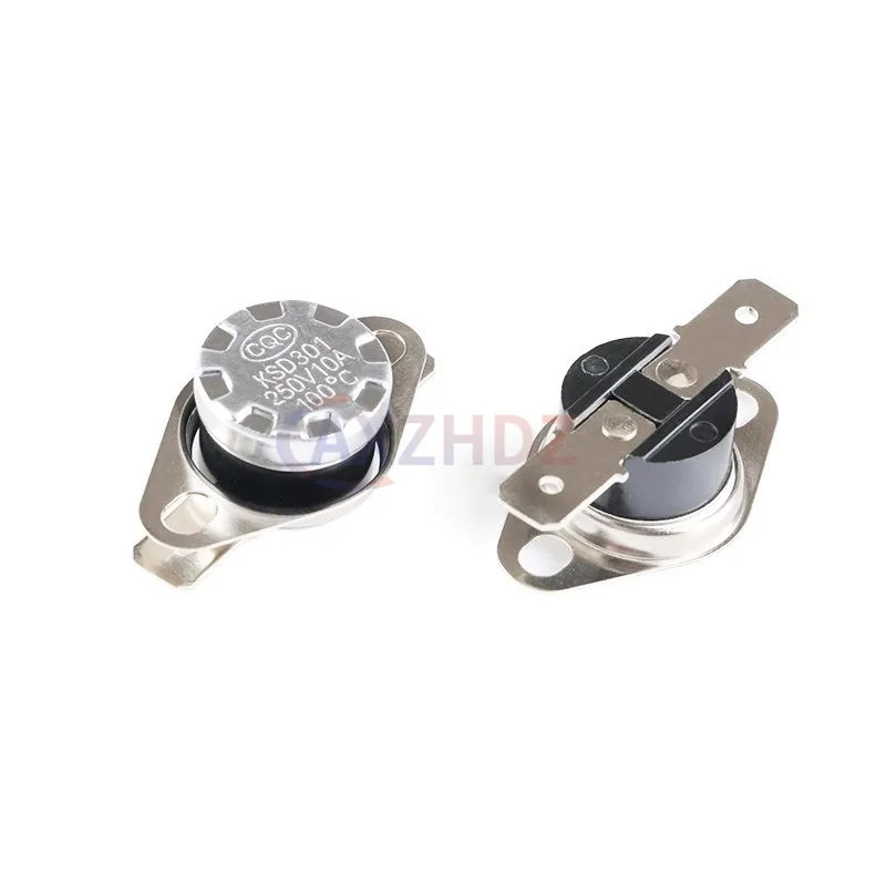 5PCS 평상시 열림 KSD301 10A 250V 0-160도 평상시 닫힘 베이클라이트 KSD-301 온도 스위치 온도 조절기 센서 50 60 65