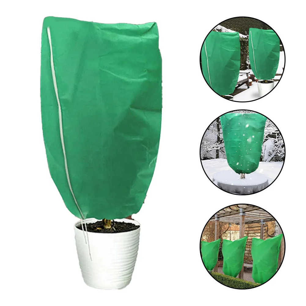 1pc Non Woven Plant Cover With Drawstring Zip Plant Protection Bag For Plant Winter Antifreeze Protection Gardening Tools