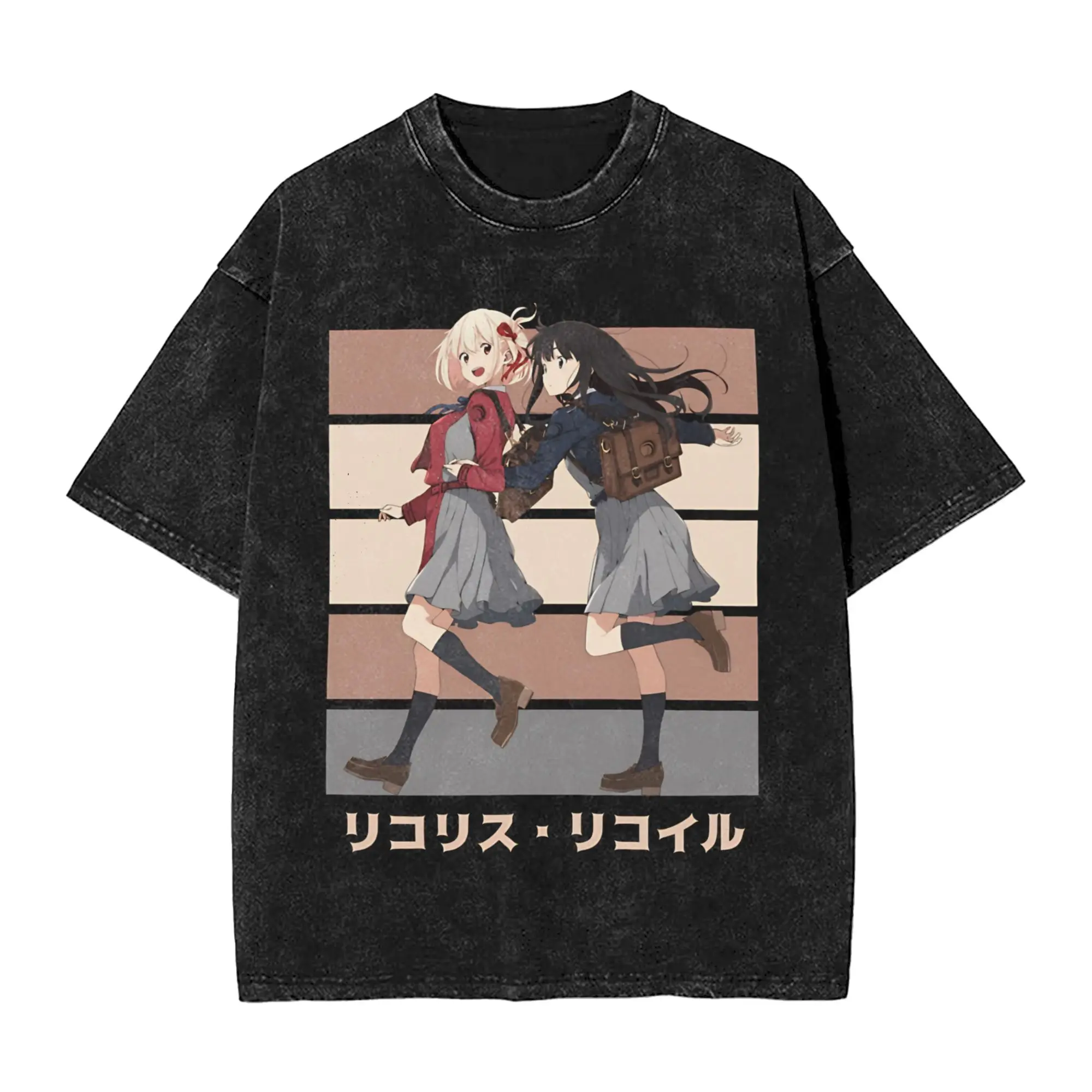 Lycoris Recoils  T-Shirts Men  Hipster 100% Cotton Tee Shirt O Neck Short Sleeve T Shirt Adult Clothing