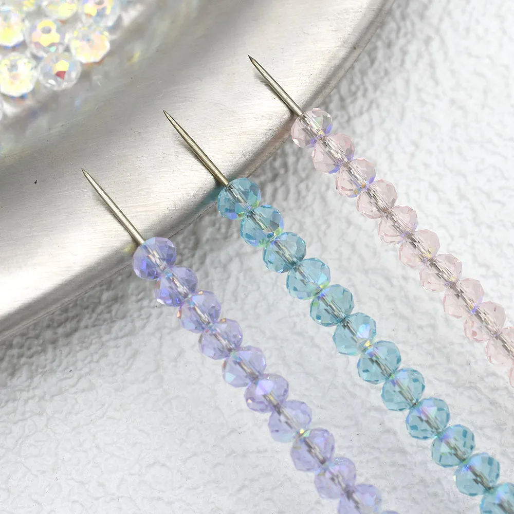 50PCS Flash Cut Artificial Crystal Loose Beads Multicolor Faceted Spacer Beads For DIY Earring Keychain Craft Accessories
