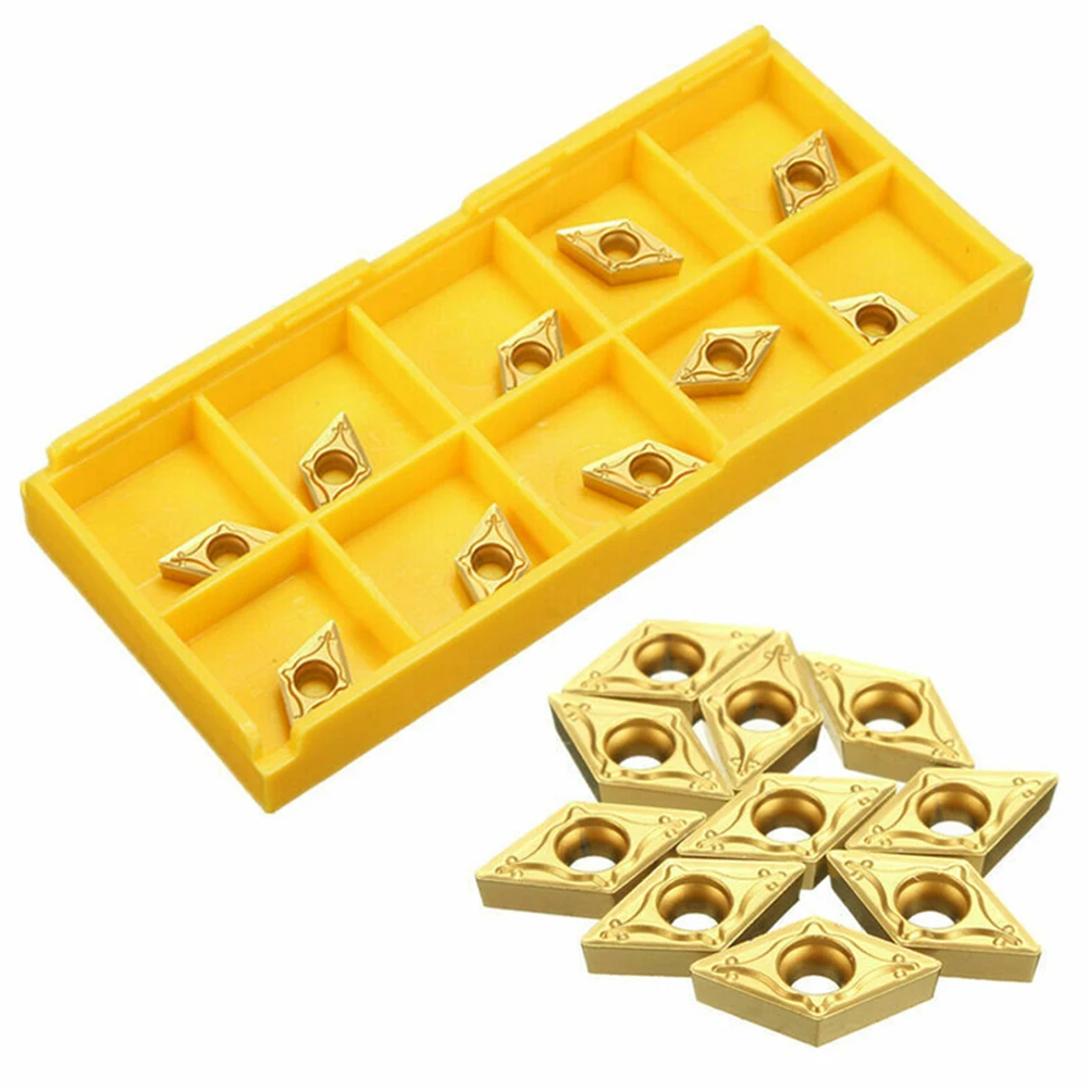 Pack of 10 DCMT070208 Carbide Inserts for SDJCR Tool Holders Optimized for High Speed Cutting in Metal Machining Tasks