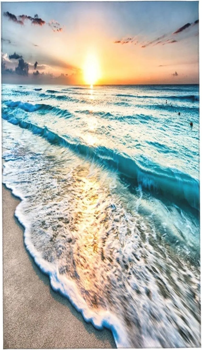 

HD Ocean Waves Beach Towel for Family stuffs friends Gifts Quick-Dry Sand free For Bath Yoga Tourism Beach GYM Camping Swimming