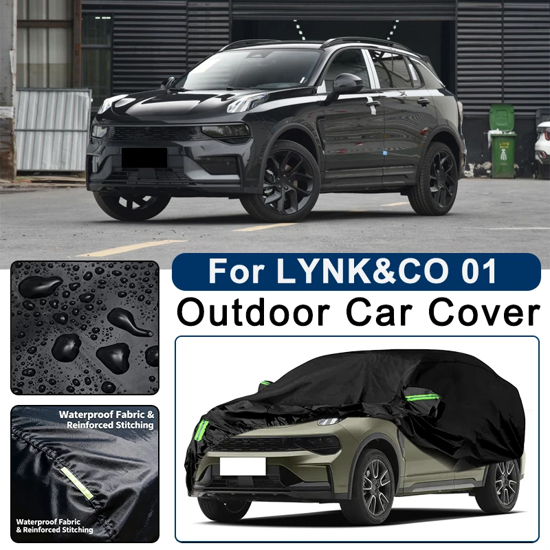

Outdoor Car Cover Waterproof Dustproof UV Sun Protection, Full Car Protector Exterior Accessories For LYNK&CO 01 2017-2026