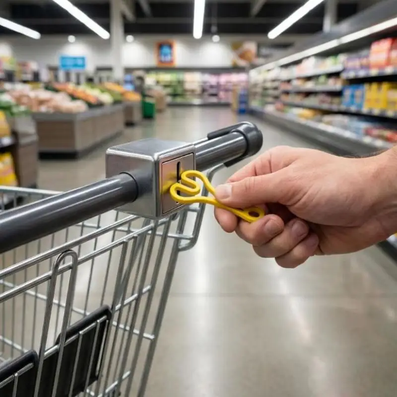 2Pcs Shopping Cart Token Keychain - Supermarket Trolley Unlocking Tool, 3D Plastic, Portable & Reusable, Compact Sturdy Design image 4