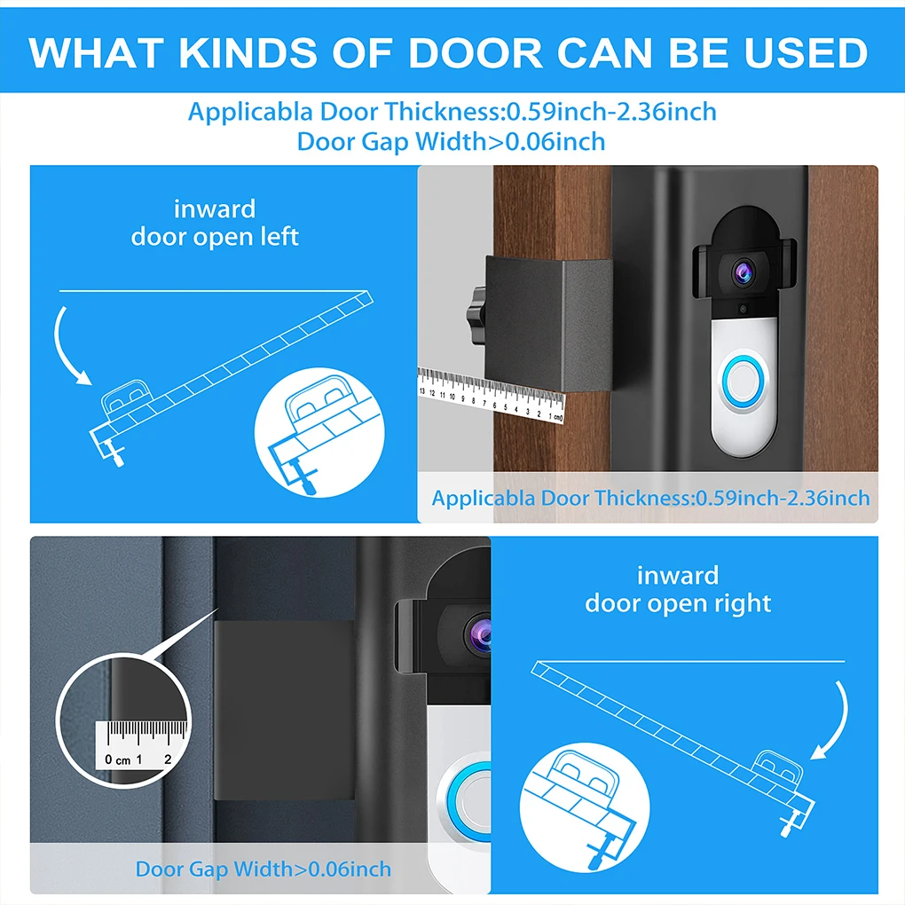 Anti-Theft Ring Doorbell Bracket No Drill Mount Doorbell With Ease Compatible Doorbell Door Looking