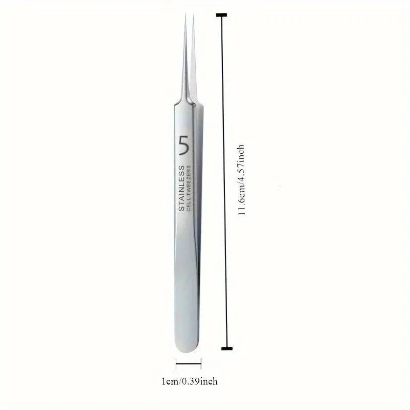 1 paquet extra fin n° 5 pincettes cellulaires pour points noirs d'acné, outils de beauté du visage pour éliminer l'acné, pour les soins de la peau