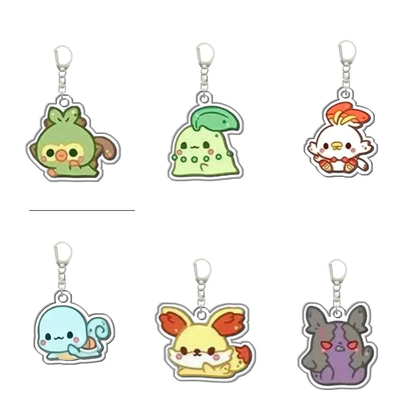 

Оригинальные акриловые брелоки-подвески ручной работы Grookey, Bulbasaur, Torchic, Squirtle, Squirtle, милые мультяшные аниме-фигурки, игрушки, подарки, 5 см