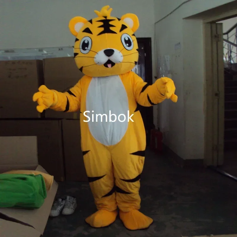 Simbok Cute Tiger Mascot Cartoon Doll Cosplay Costume Walking Halloween Christmas Party Masquerade Anime Shows OI9252