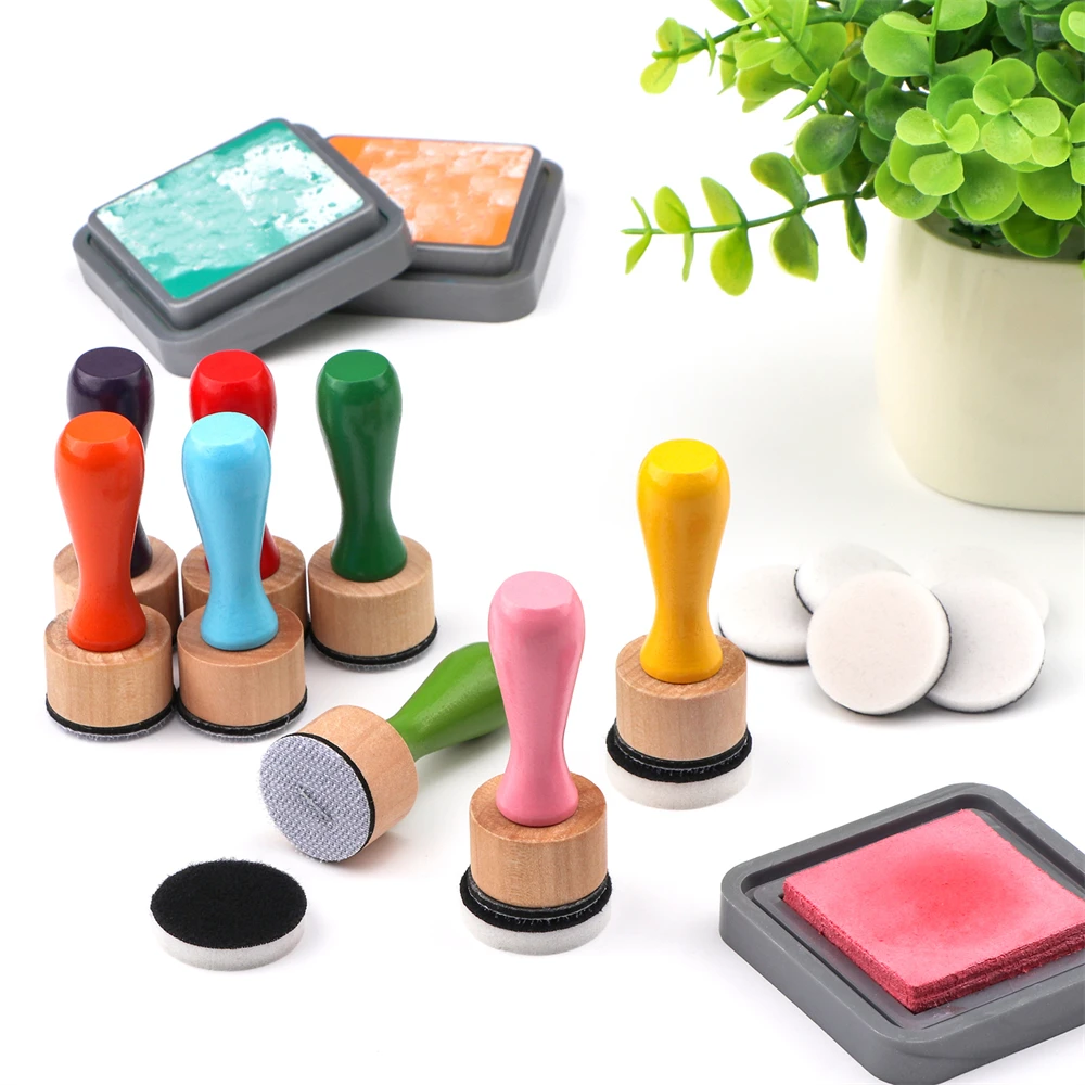 17 teile/satz Tinte Blending Tool mit Schaum Applikatoren Flache Schaum Refill Holzgriff Lagerung Box für DIY Scrapbooking Papier Karten