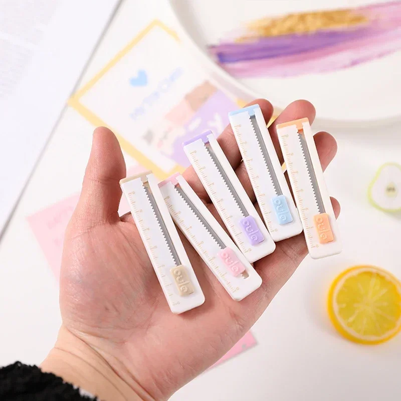 Cute Scale Paper Cutter Kawaii Mini Utility Knife Pocket Knife Box Letter Envelopes Opener Box Cutter School Office Supplies