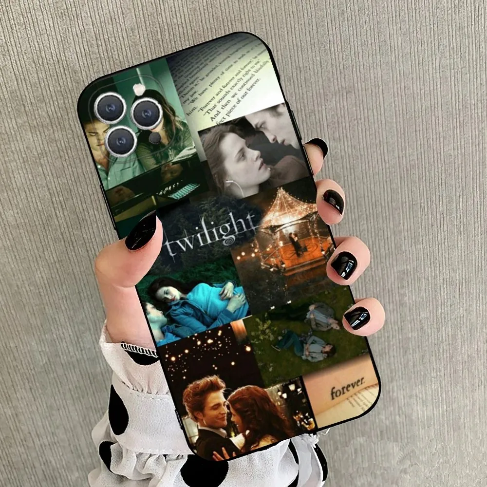 Team Edward Jacob T-Twilight Phone Case For iPhone 15,14,13,12,11,Plus,Pro Max,XS,X,XR,SE,Mini,8,7 Soft Silicone Black Cover