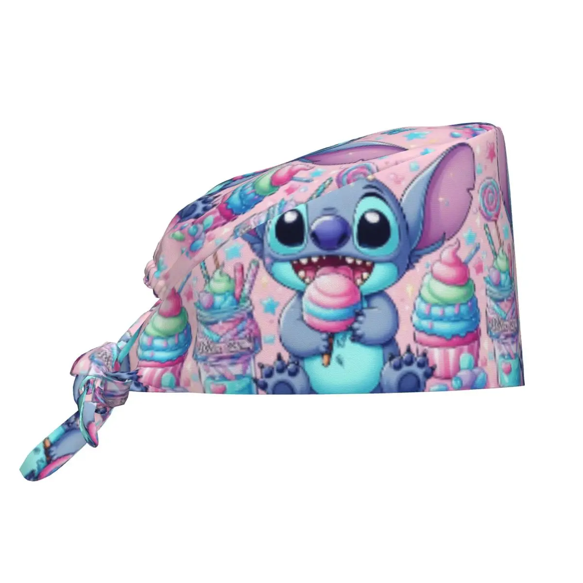 

Custom Cartoon Anime Manga Stitch Cleaning Working Cap Comfortable Unisex Scrub Cap Surgicals Hat Nurse Scrubs Hat For Dentist