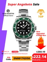 San Martin nuevo 40mm agua fantasma reloj de buceo hombres de lujo NH35 PT5000 reloj mecánico automático zafiro impermeable 200m SN0017