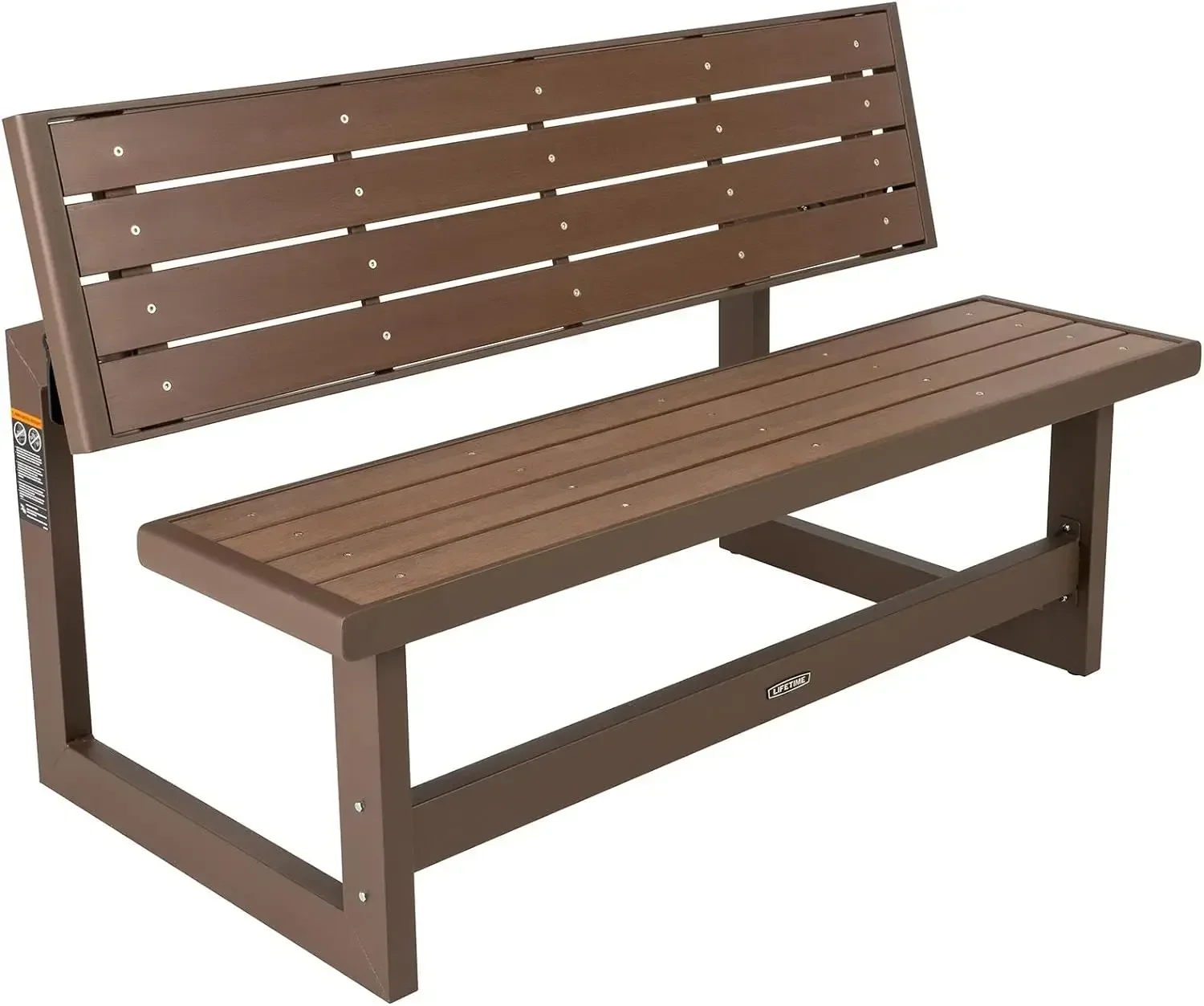 60139 Outdoor Convertible Bench, 55 Inch, Mocha Brown Patio Seating Benches