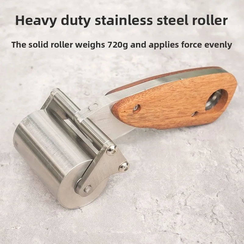 Heavy Duty Stainless Steel Roller, Leather Edge Press, Hand Push Leather Wheel Roller Compaction Tool