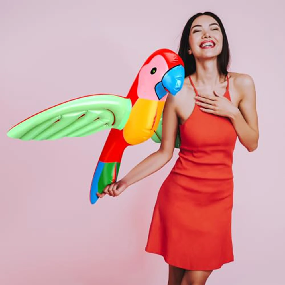 1pc Pvc Inflatable Parrot Game Toy Suitable For Outdoor Games, Beach Parties, Hawaii Water Beach Games