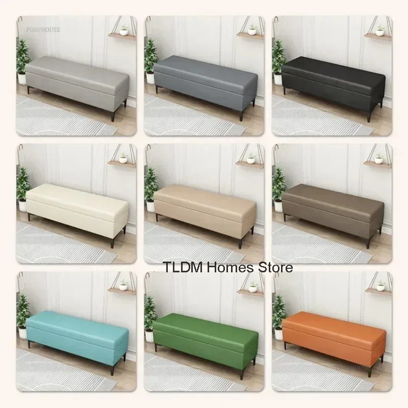 Tech-cloth Shoe-changing Stools Sofa Bench Ottoman Storage Household Organizer Door Storage Ottomans Bedroom Bed End Stool U