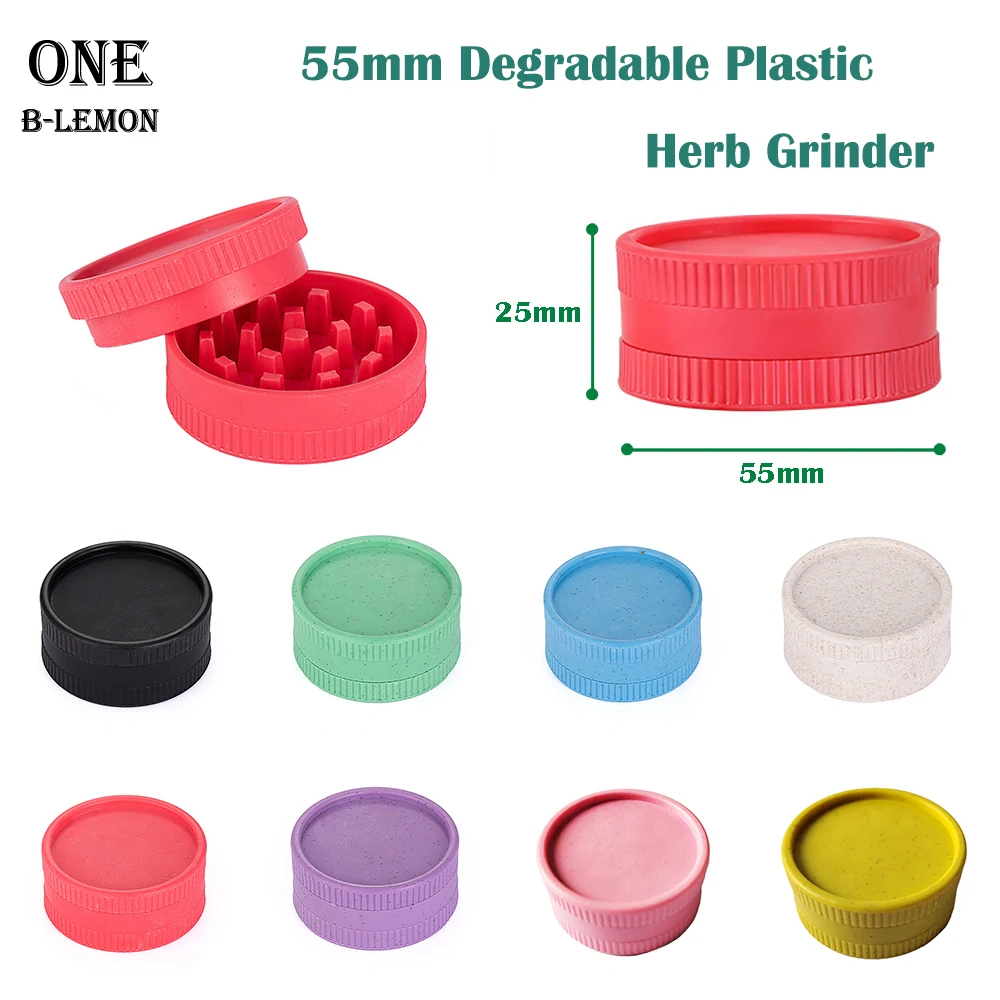 34Pcs, 55mm Herb Grinders, Degradable Materials, 2-parts Mills Herb-medicine Kibbler, Smoking Accessories for Smoker Gifts