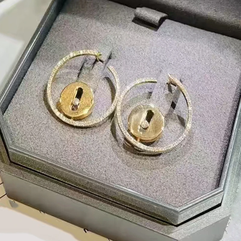 

2025 Hot Sale 925 Silver Classic MOVE Circle Sliding Earrings Women Fashion Luxury Original Jewelry Party Valentine's Day Gift