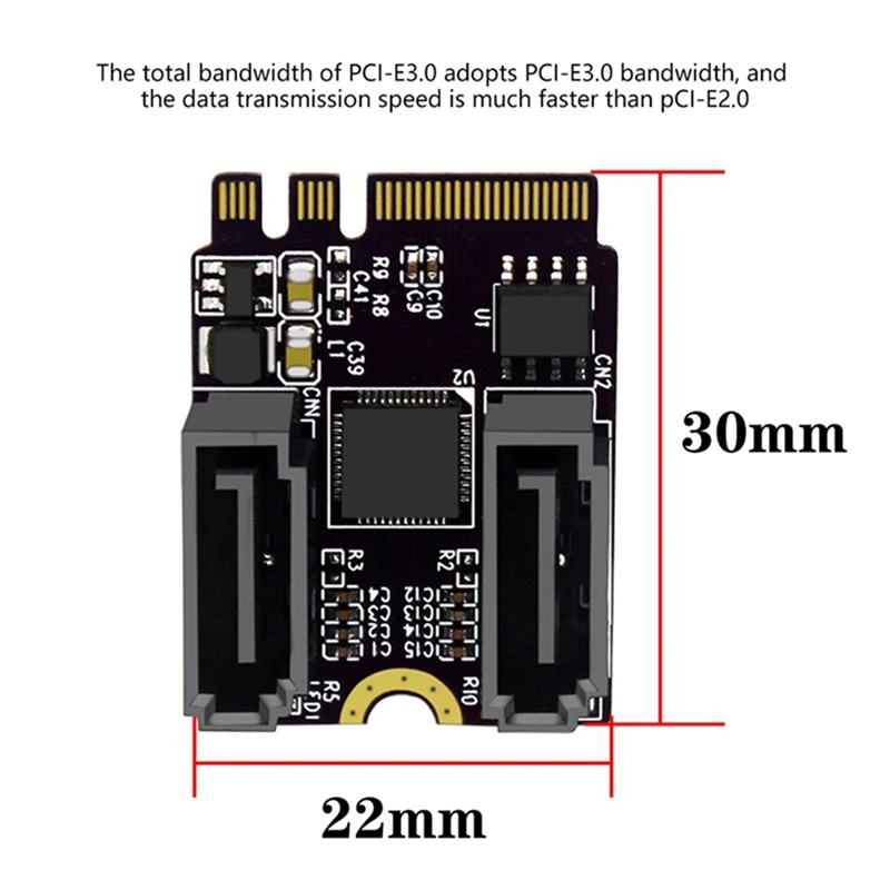 Riser Card M.2 To SATA3.0 Expansion Card Key A+E Wifi M.2 To SATA Adapter Card Free Drive JMB582