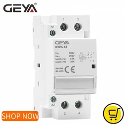 Contactor Modular GEYA 2P 40A 63A 2NO o 2NC o 1NO1NC montaje en Riel DIN AC220V 230V automático